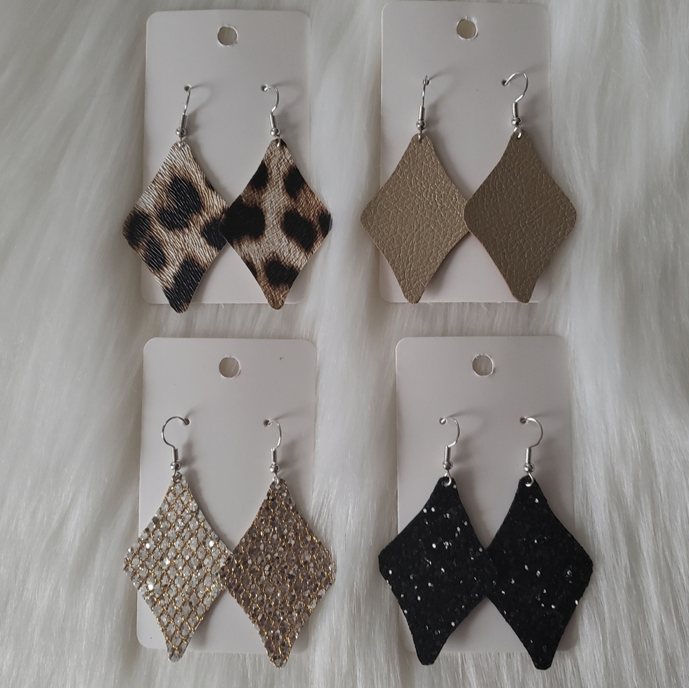NEW Faux leather earrings bundle